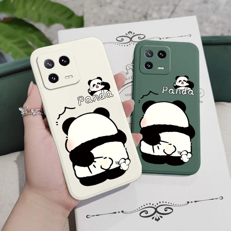 Custodia per telefono solletico Panda per Xiaomi Mi 14T 14 13 13T 12 12X 12T 12S 11 11T Ultra 10 10T 9 9T 9SE Pro Lite Cover in Silicone liquido