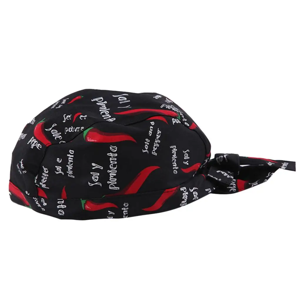 Adjustable Chef Tie Back Cap Unisex Catering Headwear Cotton Cook Hat for Kitchen Restaurant Use