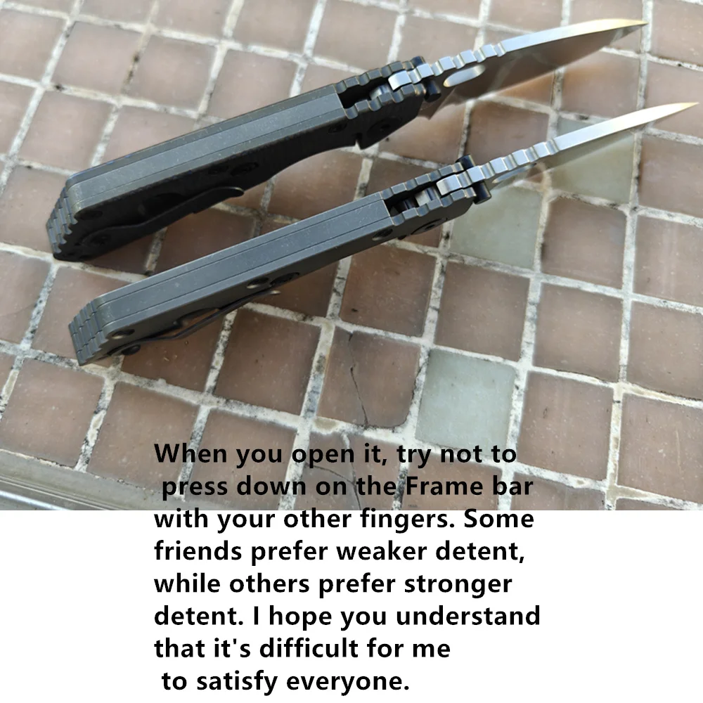 SMF Strider Titanium Handle Frame With Steel insert Copper Washer AUS10 Drop Blade Camping Hunting EDC Tool JUFULE Folding Knife