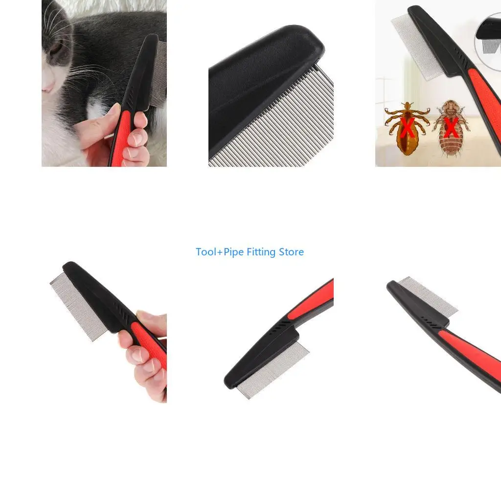 F92B Flea Comb with Stainless Steel Teeth Lice Removal Brush for Dogs and Cats Pet