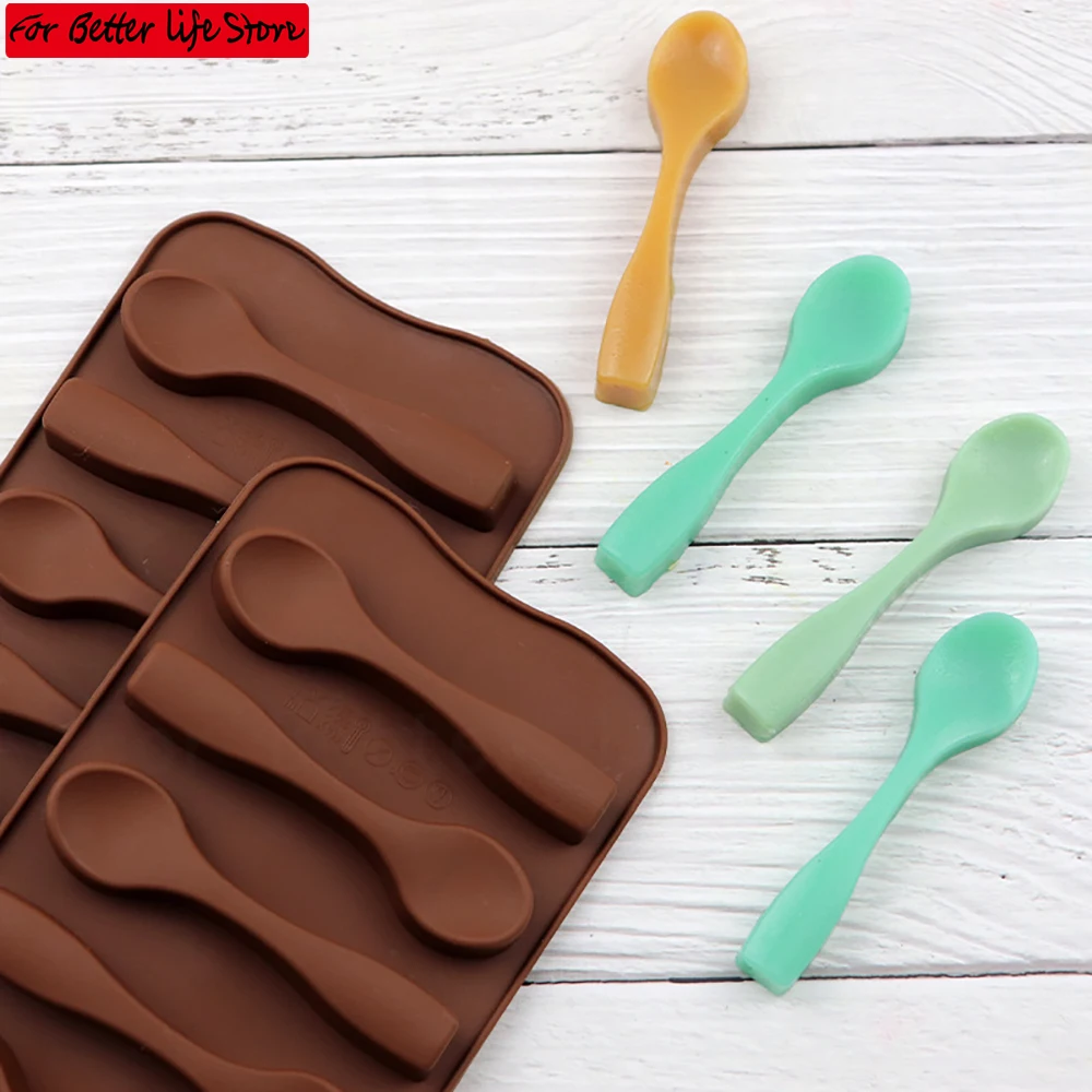 Silicone Baking Cake Decorating Chocolate Mold Ice grid DIY Six Spoons Mould Baking Chocolate Donuts Bakeware Pastry Moulds