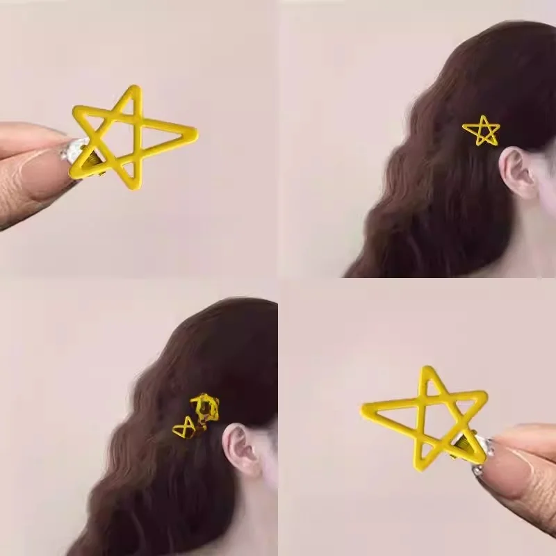 

Cute Candy Colored Star Hair Clips Girls Duckbill Hair Clips Forehead Bangs Clips Creative Cultural Design Synthetic Paper