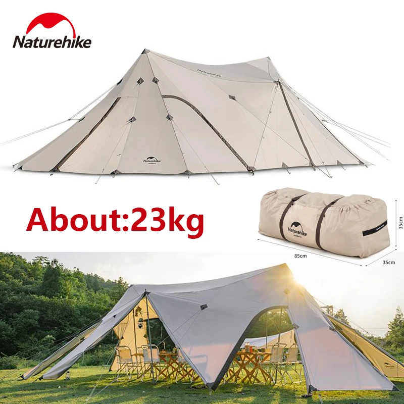 

Палатка Naturehike 60 м2 с большим навесом и покрытием, уличное прикрытие, семейная палатка для пикника, предметы освещения, солнцезащитный козырек для 20-30 человек