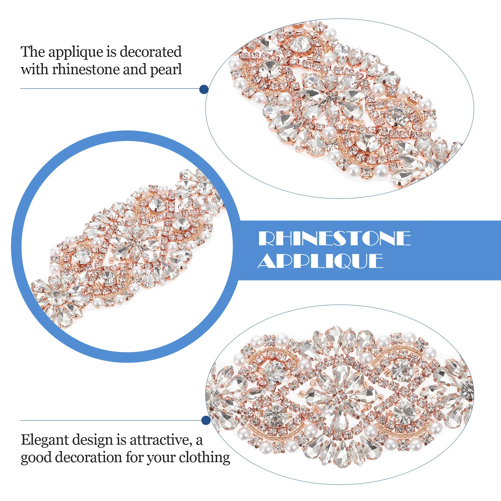 

Water Rhinestone Belt Applique Pearl Embellishment For Bridal Dress Sash Wedding Sew-On Patch Craft Accessory Garment