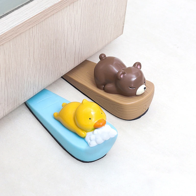 Cartoon Animal Safety Door Stoppers Block Wedge Doorstops Home Office Door Rear Retainer Anti-collision Stopper