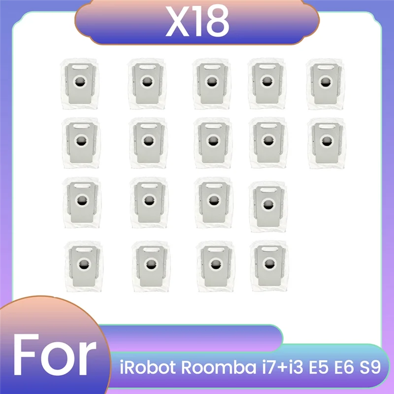 【Berserk】 Juego de bolsas de polvo al vacío para Irobot Roomba, 18 Uds., para modelos I7 + I3 E5 E6 S9, piezas de repuesto de eficiencia doméstica