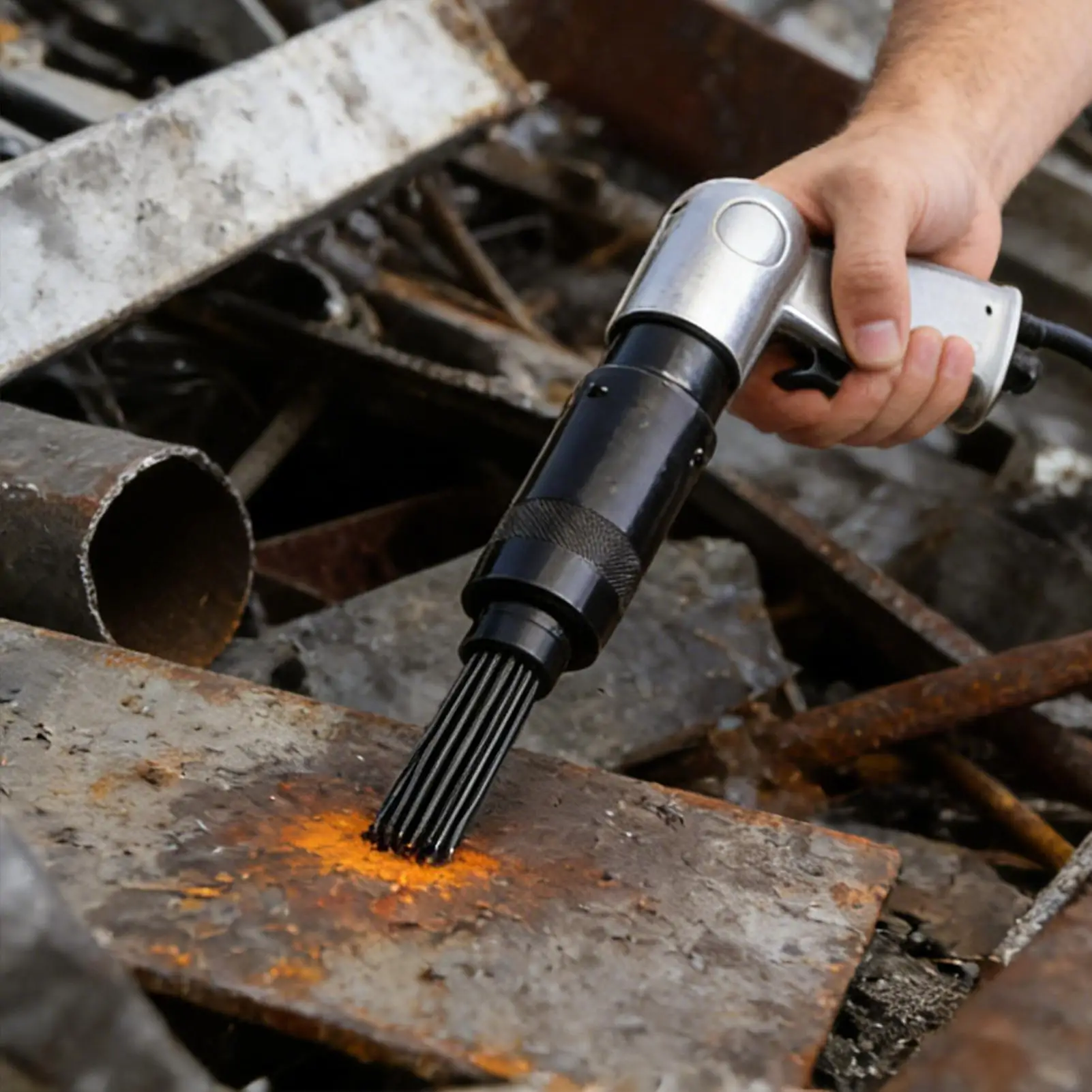 Air Pneumatic 19 Needle Scaler Head accessories Rust Paint Slag Corrosion Removing Deburring Tool Rust Removal Needle Scaler