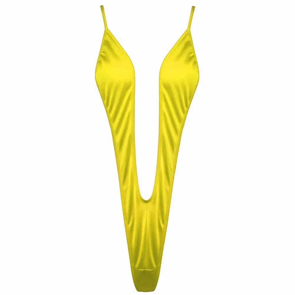 Women Bright Solid Color 1piece Bikini Thong G-string Monokini-Female Sexy Swimsuit Underwear Bodysuit Beach Swimwear