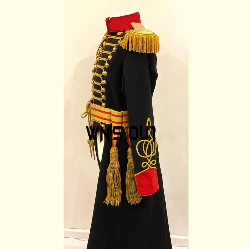 Cosplaydiy General Military Hussar Tailcoat Wedding full length coat The Ballet Musical Soldier Costume Medieval Military suit