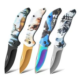 XTL-1pc Animal Colorful Folding Knife, Melon and Fruit Kitchen Knife, Household Sharp Cutting Knife, Portable Carry Knife