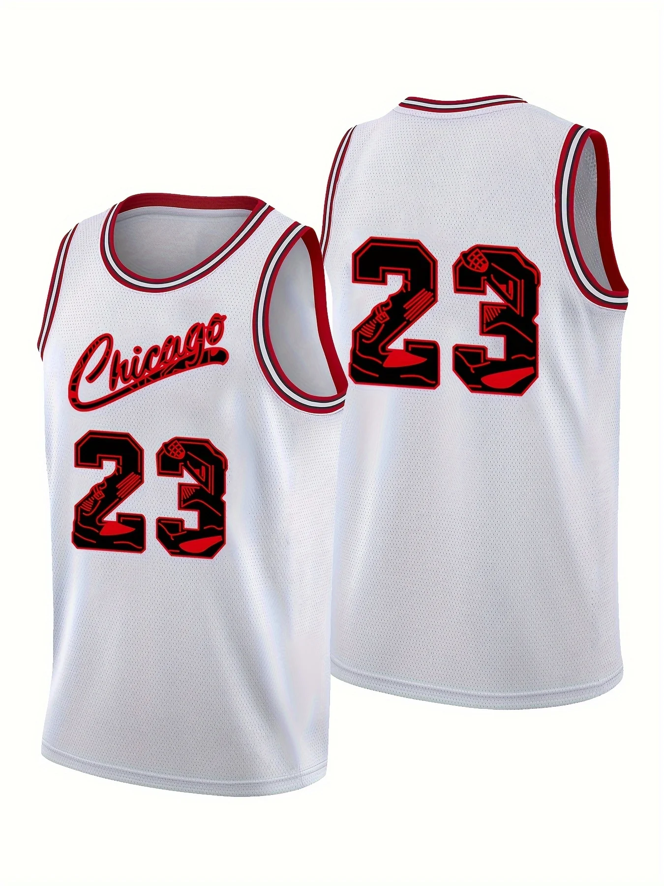 Men's Goat 23 Embroidered Basketball Jersey, Active Crew NeckSleeveless Sports Wear For Training Competition