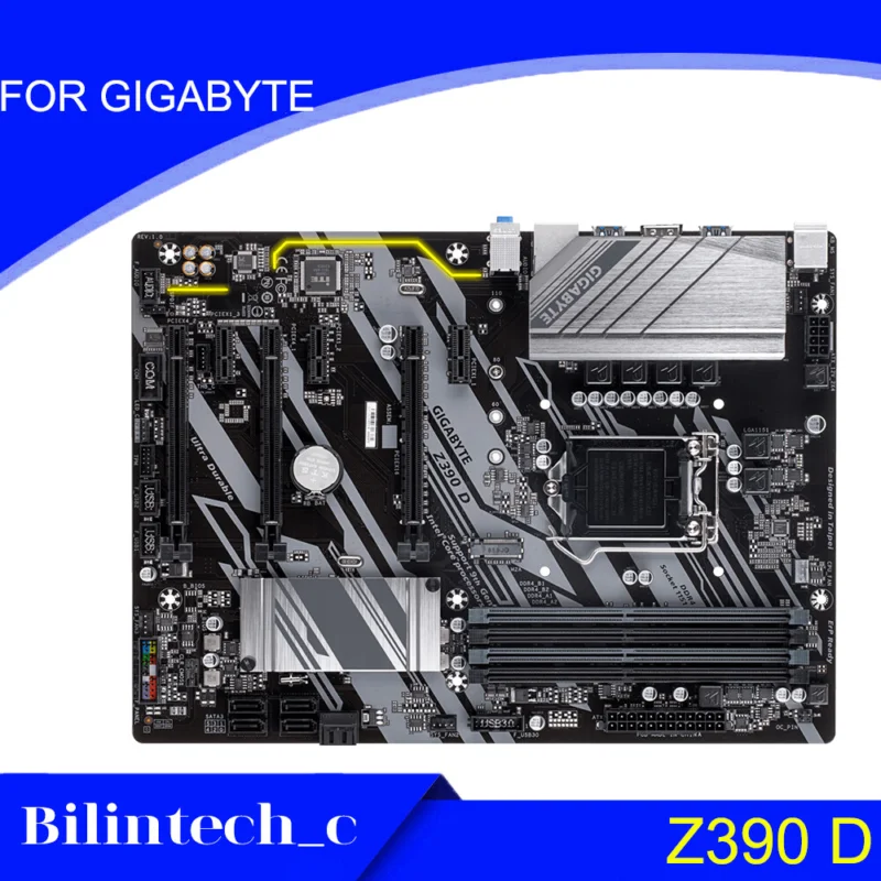 FOR GIGABYTE Z390 D DDR4 1151PIN 32G H110 VGA DVI Motherbroad Test ok