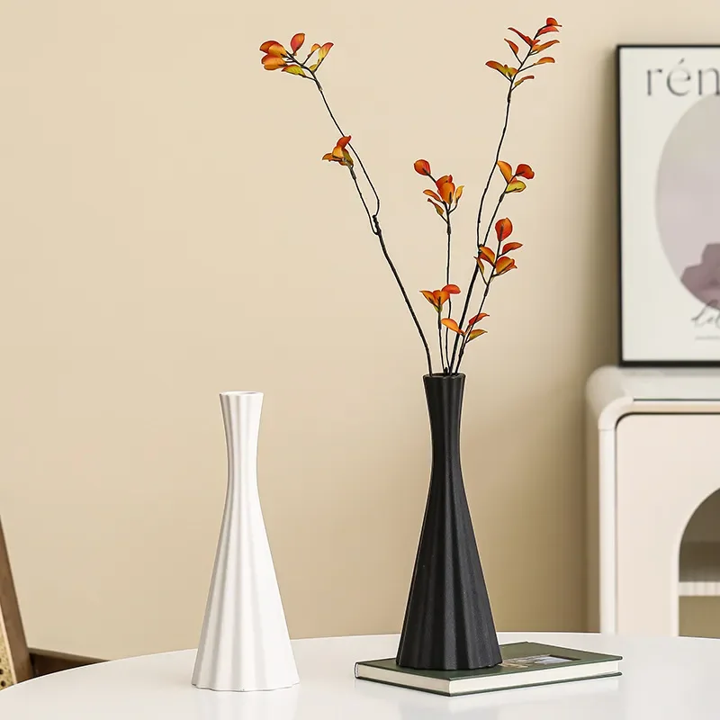 for Black Ceramic Vase High Sense Slender Small Waist TV Cabinet Entrance Desktop Decoration Ornament New