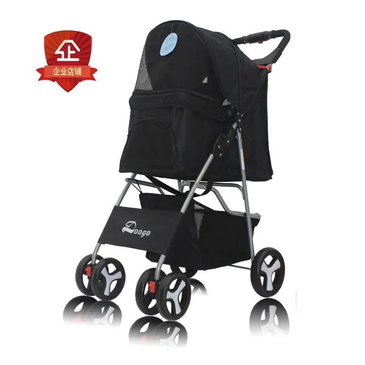 Portable Folding Pet Stroller Cat Dog Teddy Four-wheeled Pet Cart Dog Stroller Cat Carrier