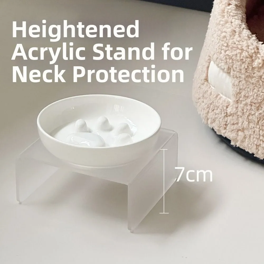 العالمي السيراميك القط الغذاء وعاء الماء عدم الانزلاق مستقرة القط وعاء طعام بطيء متعددة الوظائف المضادة للانزلاق الحيوانات الأليفة الغذاء موزع الرطب الجاف الغذاء #3