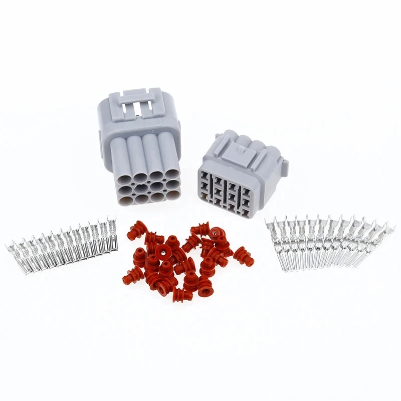 

1 Set grey 12 Pin Way Sealed Electrical Wire Connector Plug Waterproof 2.2mm to 2.5mm For Auto Car