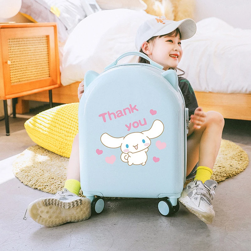 Hello Kittys 18 Inches Small Light Child Can Sit Suitcase Sanrios Kawaii Boy Travel Lockbox Girl Trolley Carry-On Suitcase