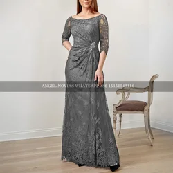 Long Mermaid Gray Lace Mother of the Bride Dress Wedding Evening Party Dress vestidos para madre de novia 2024