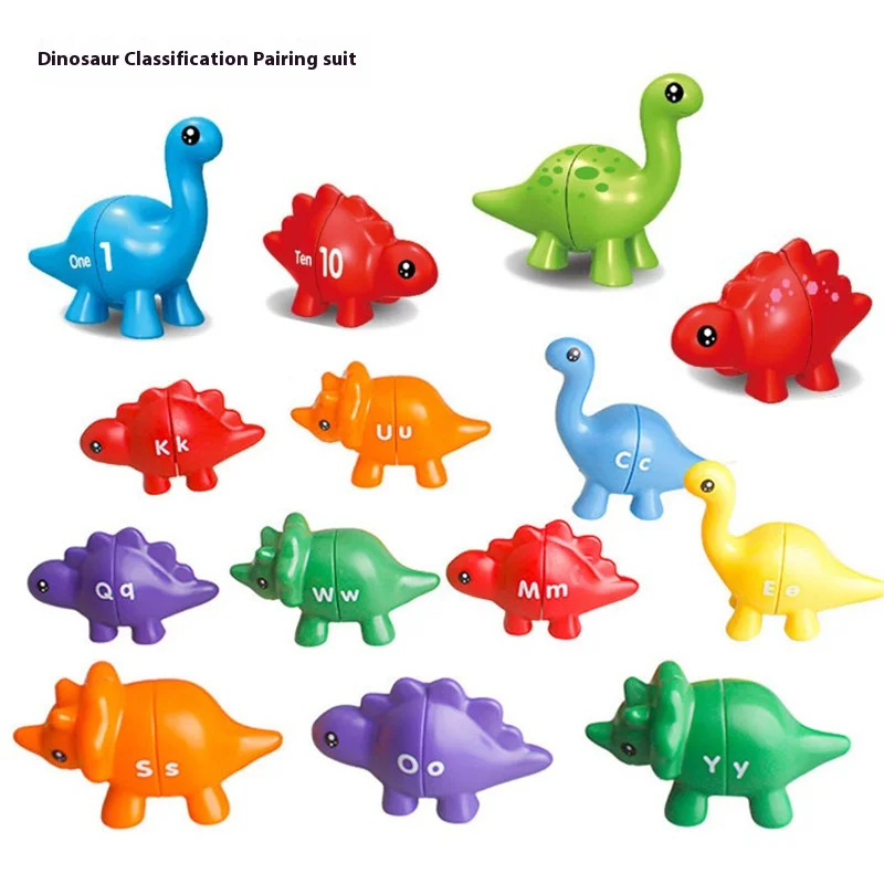 Kinder früh kindliche Bildung Spielzeug Cartoon Dinosaurier Brief passende Nummer zählen kognitive Erleuchtung Montessori Puzzle Spielzeug