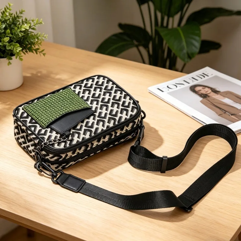 2026 New Fashion Crossbody Bag Men Women Rectangle Crossbody Shoulder Bags Geometric Unisex Large Capacity Square Sling Purse
