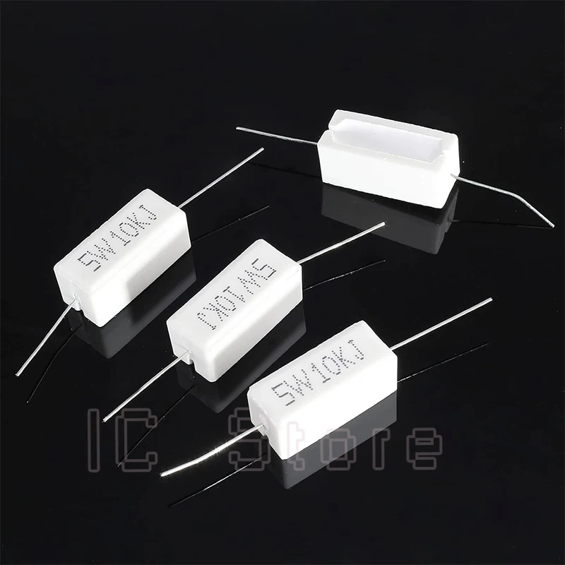 10PCS 5W Cement Resistor Power Resistance 0.01R ~ 150K 0.5R 1R 10R 100R 0.22 0.33 0.5 1 2 5 8 10 15 20 25 30 100 1K 10K Ohm