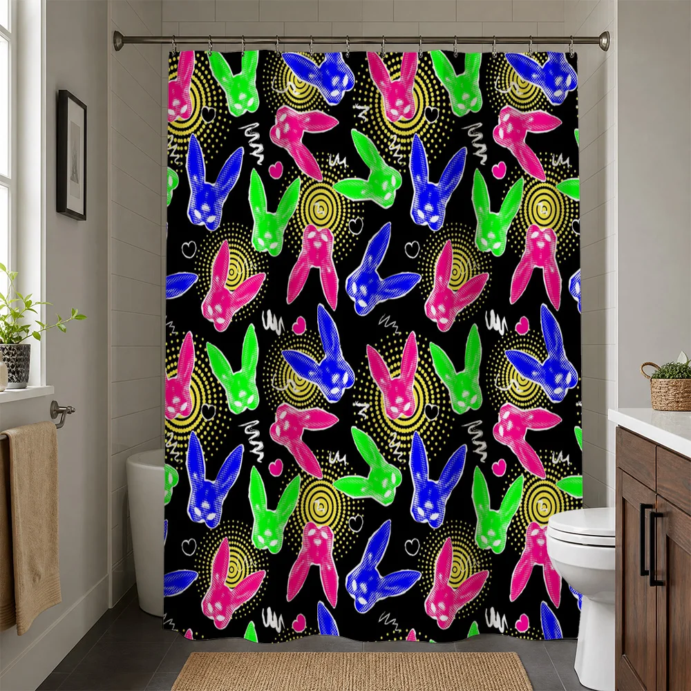 Vibrant Flamingo Shower Curtain Bathroom Decor Waterproof Pop Art Tropical Style Liner for Modern Bathroom Pink Animal Print Cur