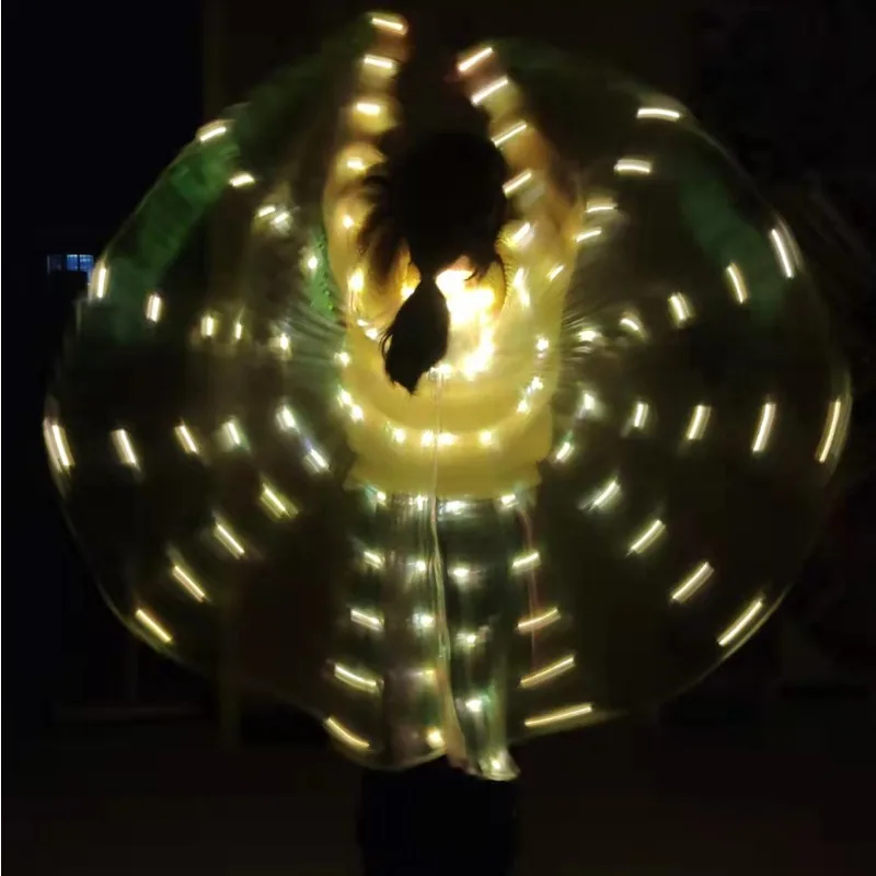 LED Wings Circus Luminous Light Belly Dance Kids Child Butterfly Isis Wing Belly Dance Party Halloween Tron Led Cape Show