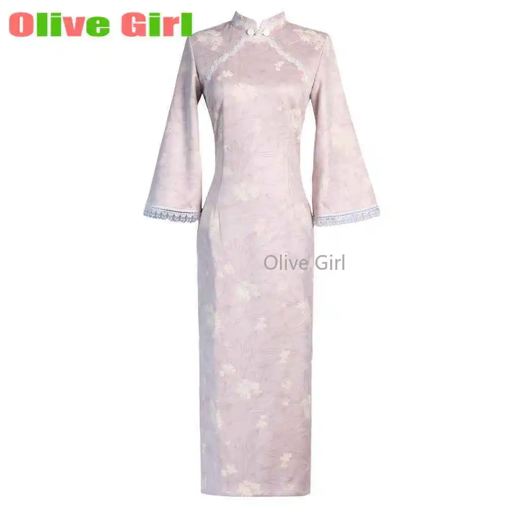 Improved Cheongsam Dress Qipao for Women's Clothing Spring Autumn 2025 Retro Improved Large Sleeves