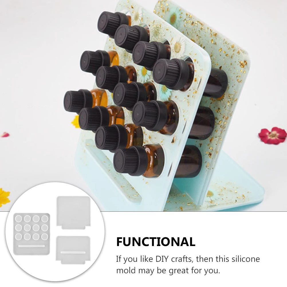

Essential Oil Bottle Crystal Epoxy Mold Office Small Silica Gel and Silicone Storage Rack