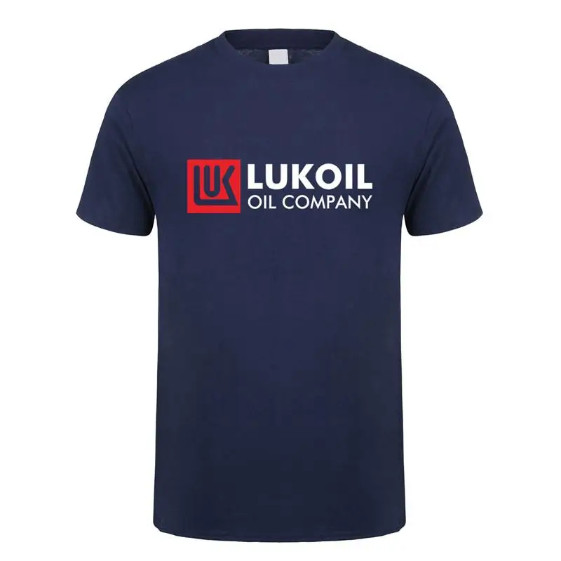 Camiseta rusa de Lukoil Oil Company para hombre, camisetas de manga corta de algodón, Tops de moda, LH-193