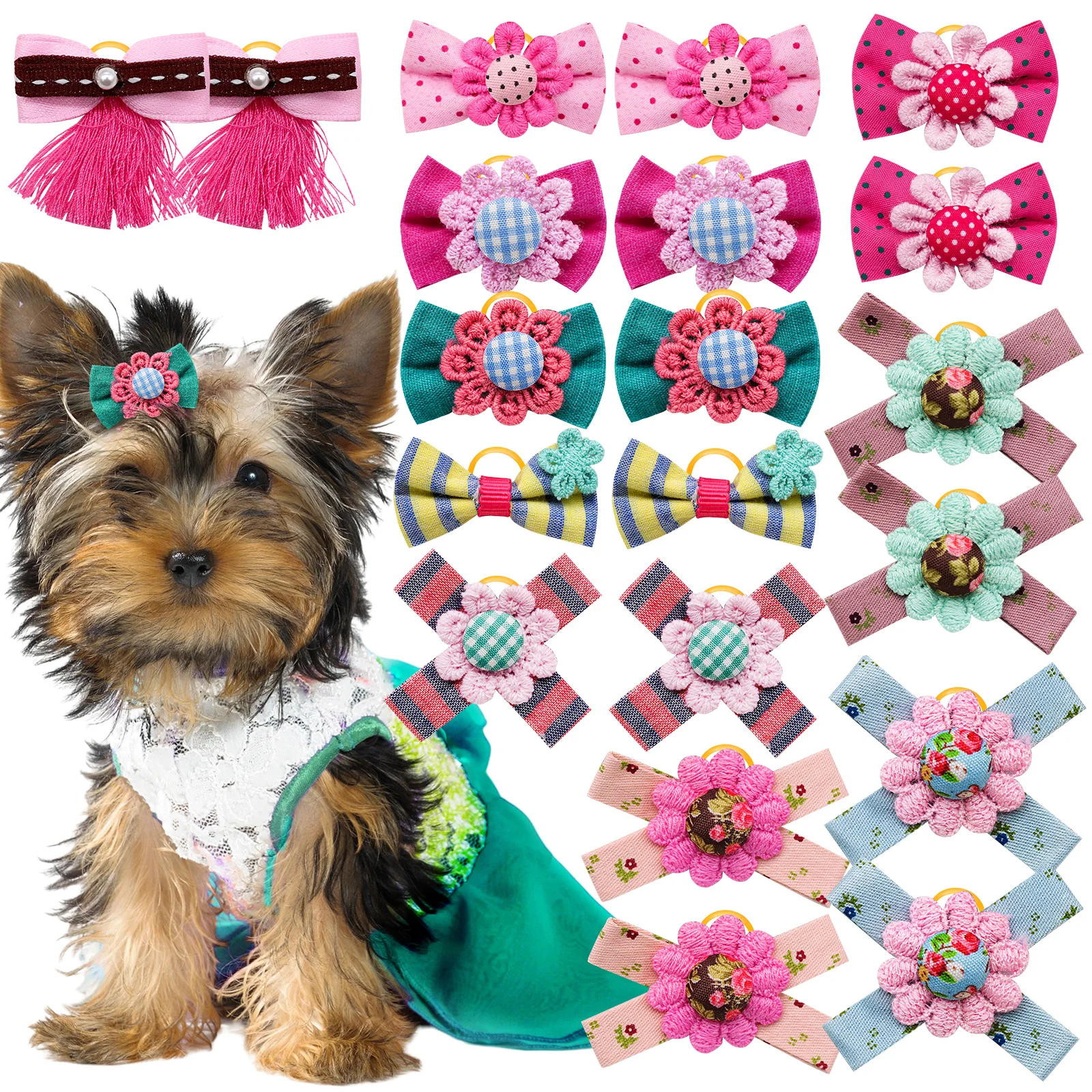 Bulk Dog Bows 100PCS Small Dog Puppy Hair Bows Fashion Pet Hair Accessories Dogs Grooming For Dogs Pets Grooming Products