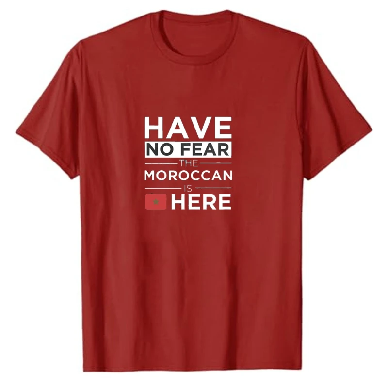مضحك تي شيرت للرجال ليس لديهم خوف المغربي هنا طباعة بلايز خطابات الجرافيك تي شيرت ملابس حريمي Hipste القطن المحملة #4
