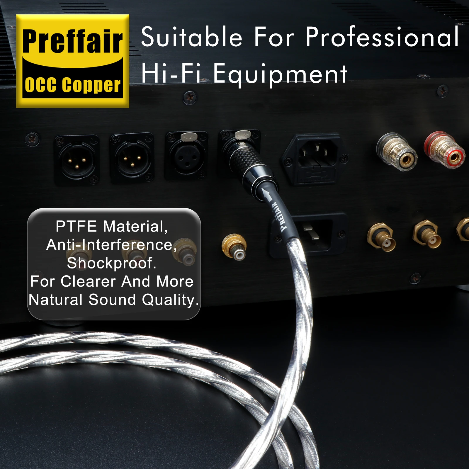 Music Ribbon 110 ohm Coaxial XLR 3 Pins Digital  Balance Cable with Black 24K Carbon Fiber Shells Amplifier Audio Signal Cable