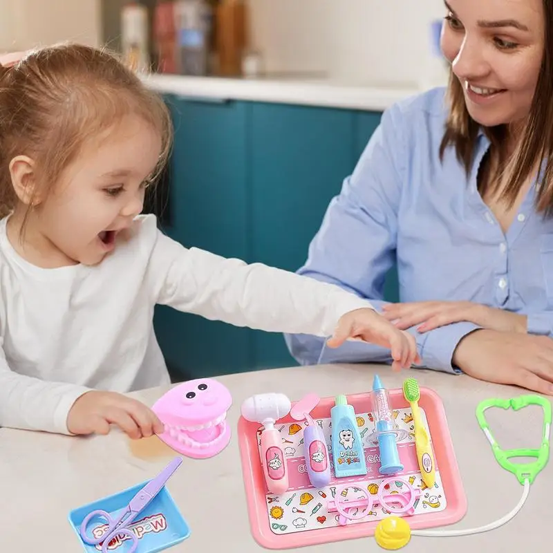 

Kids Dentist Play Set Simulate Dentist Toy Safe Realistic Comfortable Toy Pretend For Parent Child Girls Boys Birthday Home