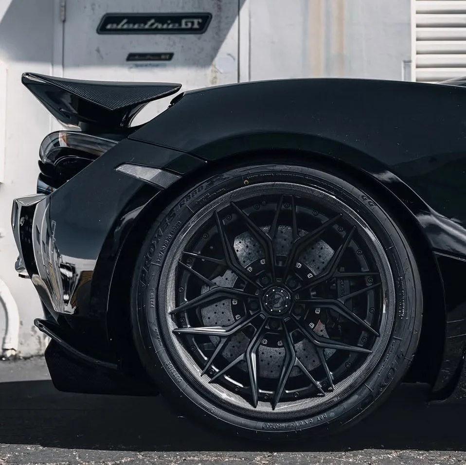 2 قطعة مزورة ألياف الكربون الحقيقية 5x130 5x114.3 5x112 حافة 16-24 بوصة عجلة مقعرة طبق عميق عجلة السيارة لبورشه bmw كورفيت