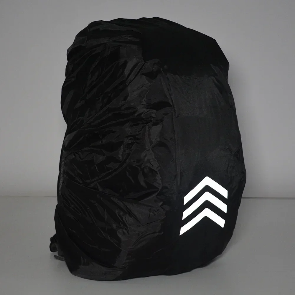 Reflective Waterproof Backpack Rain Cover, Night Cycling Raincover Case, Black, 8 17L/25 29L/30 40L/45 55L/60 70L