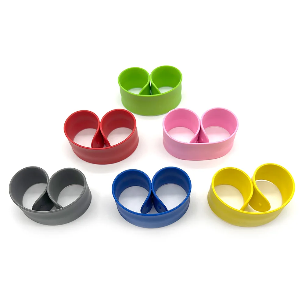 2Pcs Kids Slap Bracelets Flexible Self-Rolling Wristwear Soft Clap Circle Silicone Wristbands Children Toy Gift Bracelet