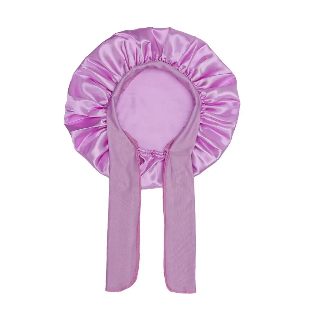Tie Band Satin Bonnet Wide Band Adjustable Elastic Hair Protection Bonnet Printed Design Frizz Reduction Silk Sleeping Cap