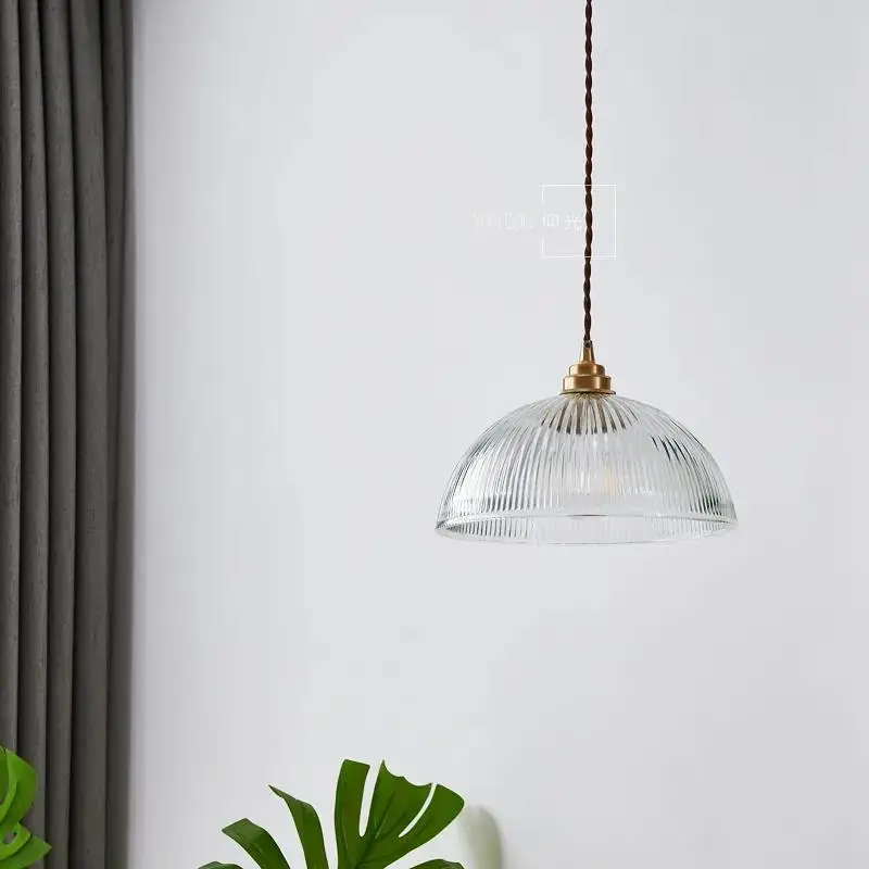 

IWHD Luminaire LED Pendant Lamp Home Decor Living Room Bedroom Kitchen Copper Glass Hanging Light Fixtures Chandelier