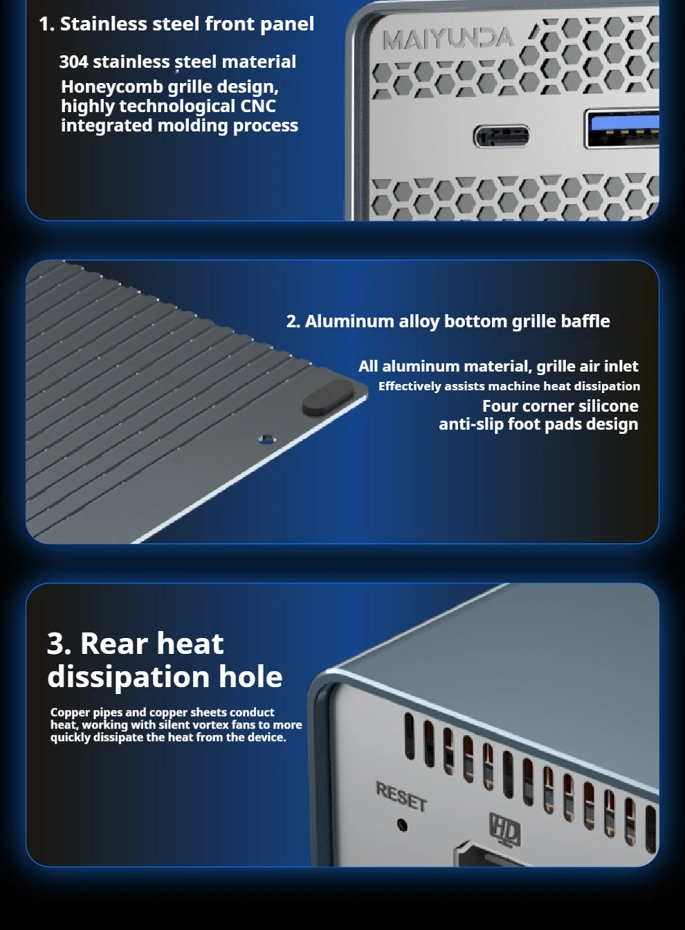 Maiyunda M1S Intel N100/N150 كمبيوتر صغير Windows 11 Pro DMMI DDR5 4800MHz M.2 2280 NVMe SSD PCIE 3.0 كمبيوتر ألعاب مكتبي فعال #2