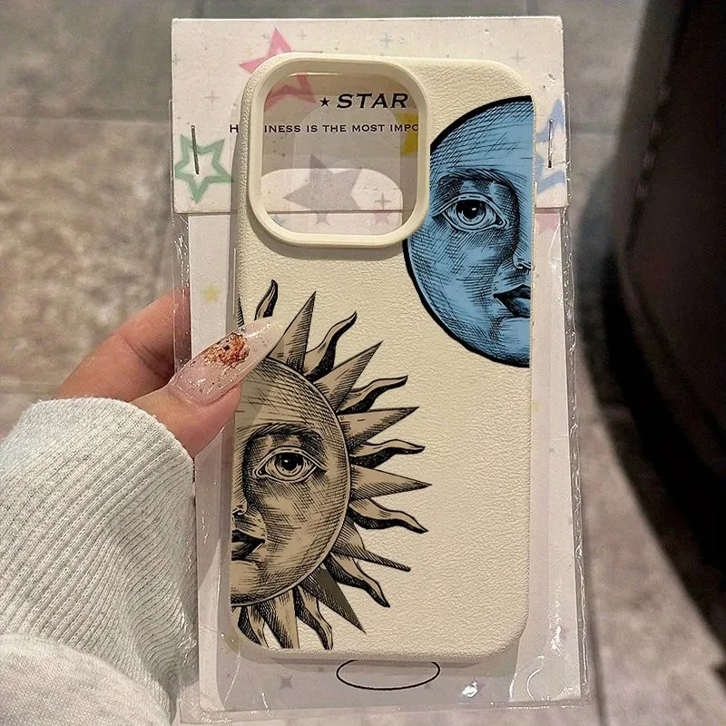 

Personality Blue Moon Sun Phone Case For iPhone 17 Air XSMax XS XR X 17 Pro Max 16 15 14 11 Pro Max 13 12 Trend Soft Back Cover