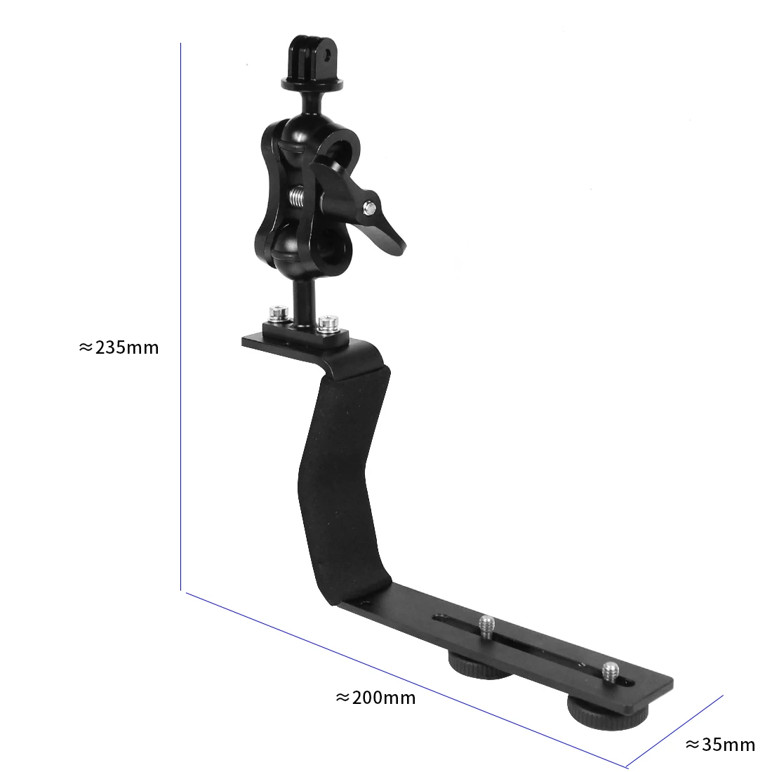 Tauchhalterung aus Aluminiumlegierung, Z-Typ, Einzelgriff mit Basisadapter für Gopro Unterwasserkamera, Fotogehäuse, Taschenlampe – Detail 5