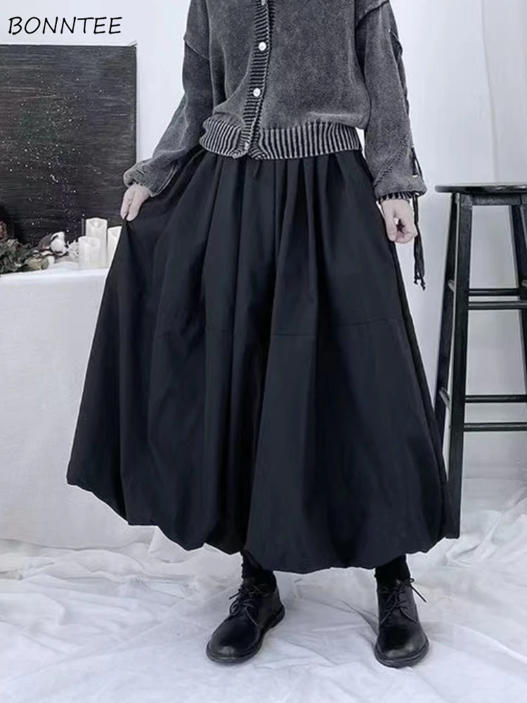 

Юбки в стиле Харадзюку, женские однотонные свободные повседневные весенне-осенние трапециевидные юбки с высокой талией Faldas, уличная одежда, эстетичная одежда, большие размеры, женские