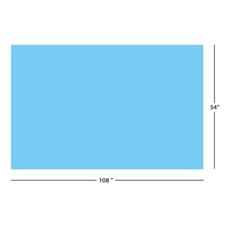 Rectangular Plastic Table Cover, 54 In x 108 In, Light Blue, 1 Count