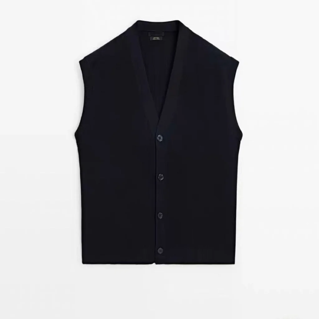 

MD590100 Вязаный жилет-кардиган из чистого хлопка, цветной, в британском стиле, повседневная одежда, весна-осень, молодежная мужская мода