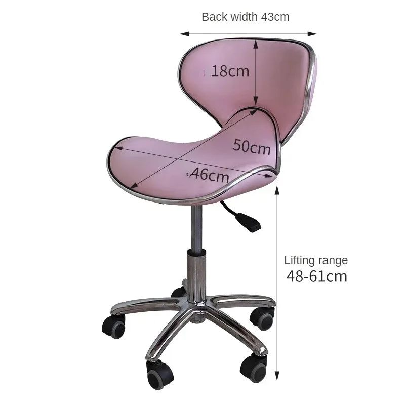 Pink Swivel Beautician Salon Styling Chairs Spa Chair Master Wheels Rolling Stool Hydraulic Beauty Mirror Hair Hairdressing