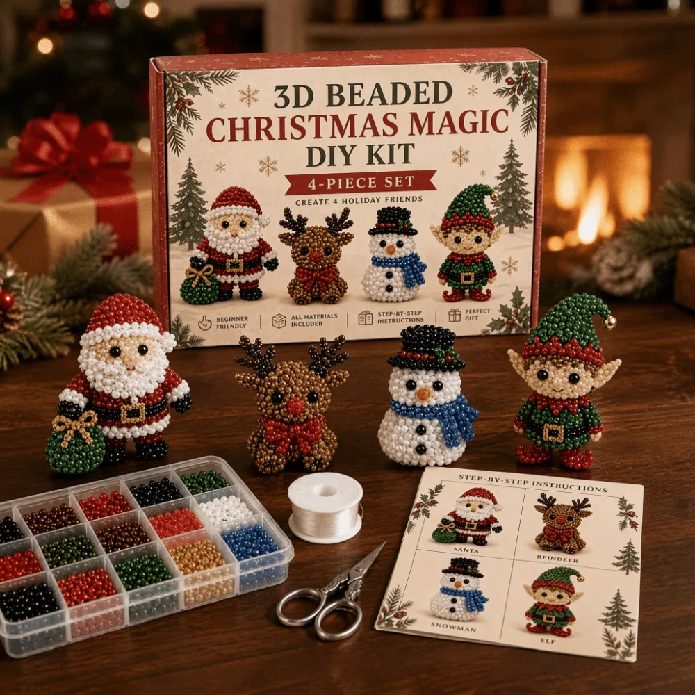 Tiny Beads 3D Beaded Animal Kit Animal Shape Creative Craft Handmade Bead Art Kit Cute Design DIY Bead Craft Kit