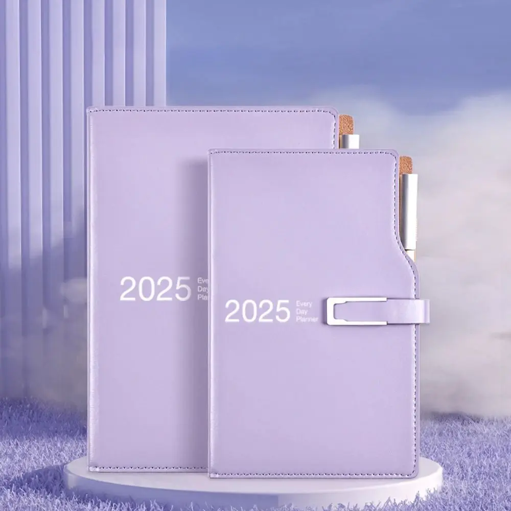 A5/A6 2025 Agenda Planner Notebook Magnetic Buckle 176 Pages 12 Months Planner Notebook Durable Thicken 365 Days Notepad
