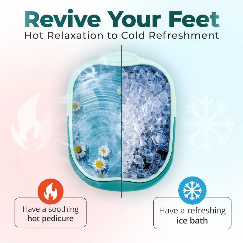 Collapsible. Plastic Feet Soaking Tub with Acupressure Massage Points, Foldable Laundry Basket (Teal Foot Tub)