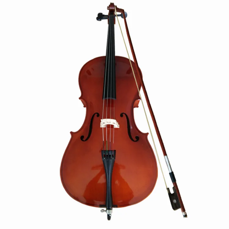 Professional Handmade Glossy Solid Wood Cello 4/4-1/8 With Wood Accessories For Practice Performance